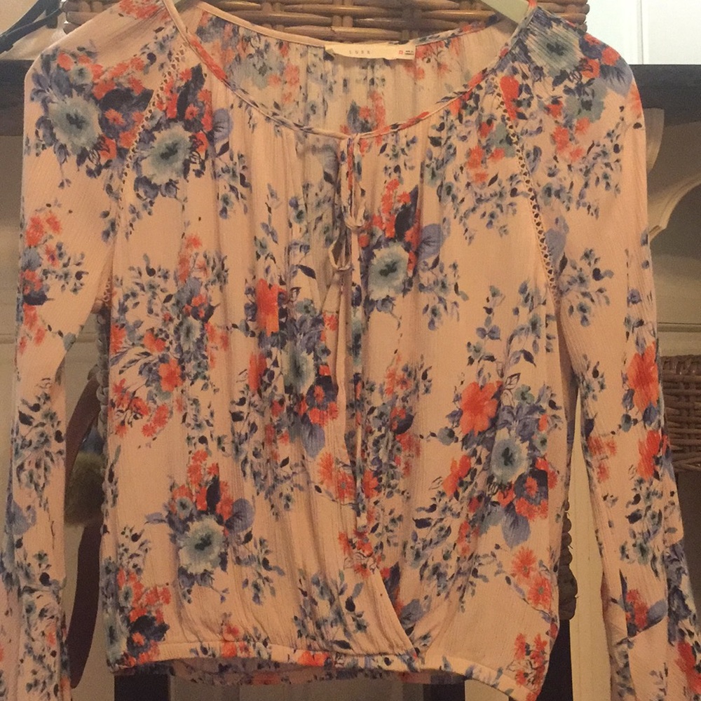 Lush (from Nordstrom) Bell Sleeve Floral Blouse